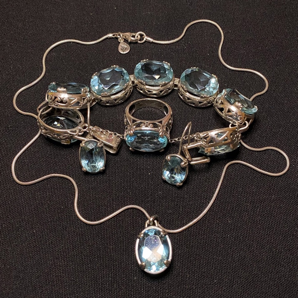 Silpada blue glass complete set bundle.